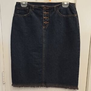 No Boundaries Dark Blue Denim Pencil Skirt